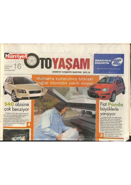 Hürriyet Gazetesi Oto Yaşam Eki 16 Haziran 2004 - Fiat Panda Büyüklerle Yarışıyor GZ97342