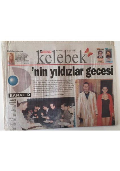 Hürriyet Gazetesi Kelebek Eki 24 Eylül 1998 - Kanal D 5inci Yaş Günü Ünlüler Geçidine Dönüştü GZ16909