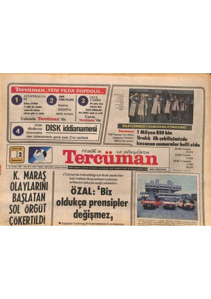 Tercüman Gazetesi 2 Ocak 1982 - Kasım Ayında Gerçekleştirilen 552 Milyon Dolarlık Ihracat 1970 Yılı Ihracatına Eşit GZ127663