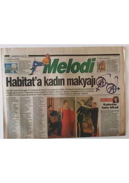 Türkiye Gazetesi Melodi Eki 4 Aralık 1995 - Habitata Kadın Makyajı GZ22307