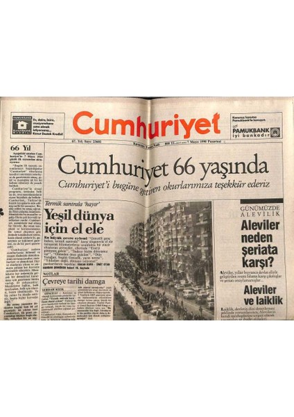 Cumhuriyet Gazetesi 7 Mayıs 1990 - Aleviler Neden Şeriata Karşı? GZ78147