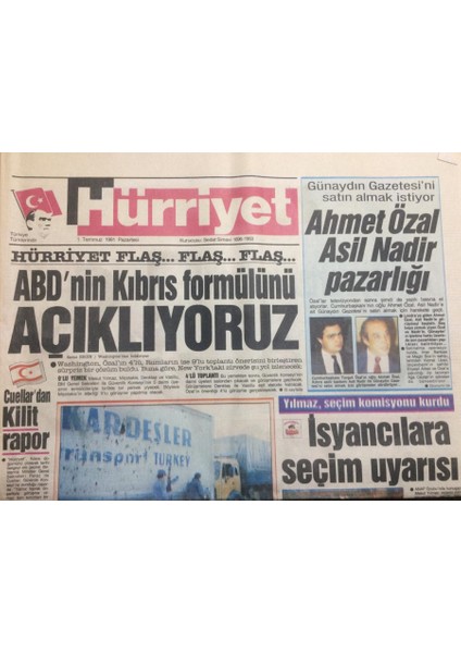 Hürriyet Gazetesi 1 Temmuz 1991 - Nilüfer Sezene Özendi - GZ12039