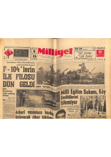 Milliyet Halk Gazetesi 11 Mayıs 1963 - Askeri Vasıtalara Kazayı Önleyecek Cihaz Takılıyor GZ79080