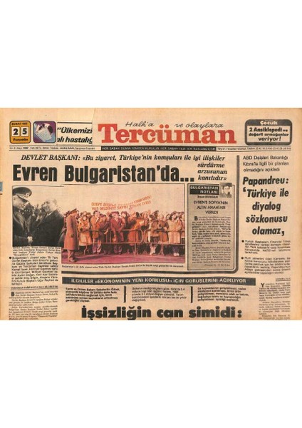 Tercüman Gazetesi 25 Şubat 1982 - Gönül Akkor , Yeni Yaşı Ile Yeni Kararlar Aldı... - Evren Bulgaristanda... GZ127683