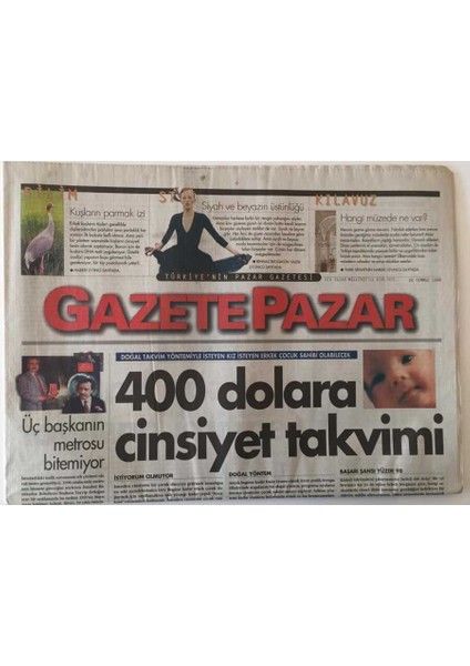 Milliyet Gazetesi Gazete Pazar Eki 26 Temmuz 1998 - Türkiyenin Müzeleri GZ13853 fiyatları