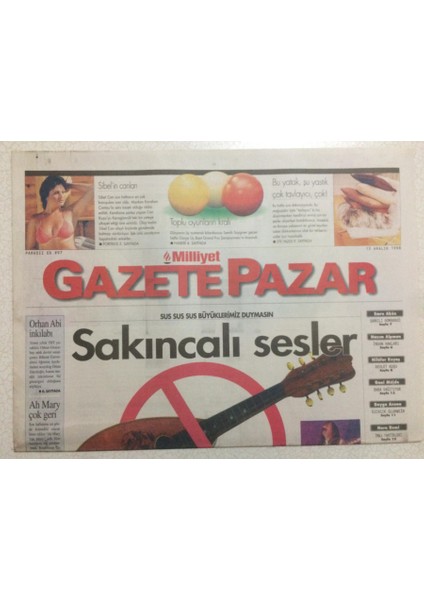Milliyet Gazetesi Pazar Eki 13 Aralık 1998 - Istanbul Gecelerinde Neler Dönüyor?,sakıncalı Sesler GZ24562