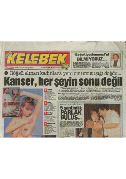 Hürriyet Gazetesi Kelebek Eki 24 Mayıs 1990 - Sezen Aksudan Korkulur - Umut , Banunun Ekmeği GZ122928