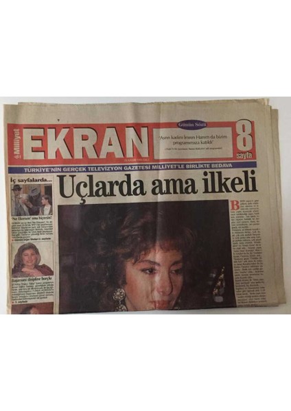 Milliyet Gazetesi Ekran Eki 29 Kasım 1994 - Hümeyra Akbayrak Uçlarda Ama Ilkeli GZ26463