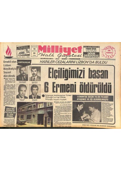 Milliyet Halk Gazetesi 28 Temmuz 1983 - Ligin En Pahalı Takımı Fenerbahçe - Soner Nayırın Lübnana Kaçtığı Belirlendi GZ127957