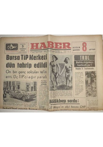 Haber Gazetesi - 5 Temmuz 1965 - Ekrem Bora Kara Listeye Geçirildi GZ112557