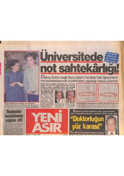 Yeni Asır Gazetesi 21 Nisan 1989 - Tanju Çolak Üzerime Fazla Gelmeyin Yoksa Futbolu Bırakırım - Tansaş Yönetimi Ibra Edilemedi GZ131867