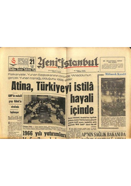 Yeni Istanbul Gazetesi 21 Kasım 1965 - Sükanı Takip Eden Basın Mensupları Kaza Geçirdi GZ102846