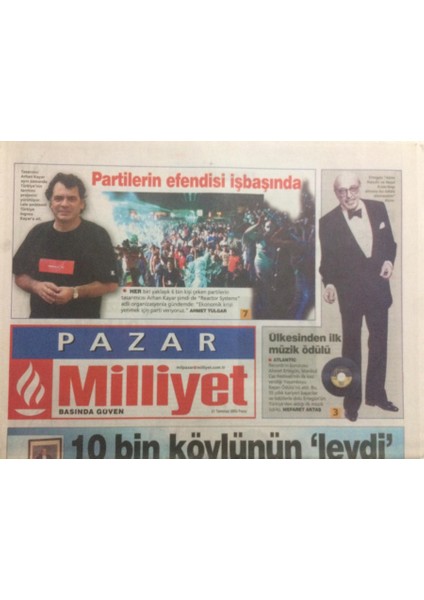 Milliyet Gazetesi Pazar Eki 21 Temmuz 2002 - 10 Bin Köylünün Leydi Hanımağası,nilüfer Sinanlı GZ24556