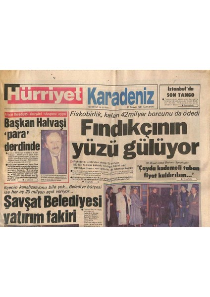 Hürriyet Gazetesi Karadeniz Eki 11 Mayıs 1991 - Kızlar Manastırı Yıkılıyor... - Giresun Shpde Kongre Heyecanı GZ122937