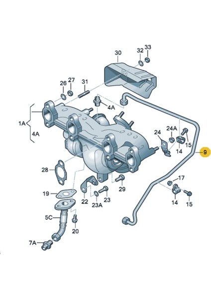 Vw Caddy 2004-2010 1.9 Dizel Bjb Turbo Yağlama Borusu 038145771AG