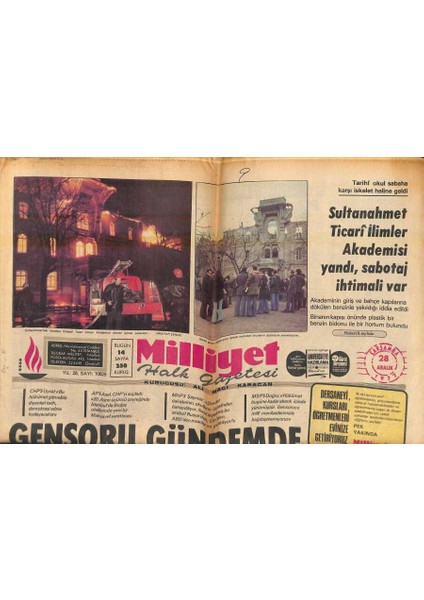 Milliyet Halk Gazetesi 28 Aralık 1977 - Charlie Chaplin Sinemada Ilk Büyük - Lise Mezunu Erler Assubay Olabilecek GZ118437
