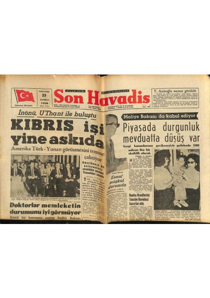 Son Havadis Gazetesi 25 Haziran 1964 - Doktorlar Memleketin Durumunu Iyi Görmüyor GZ115273