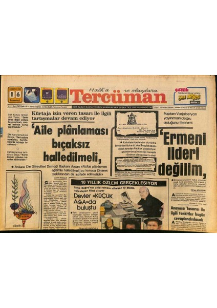 Tercüman Gazetesi 16 Ağustos 1982 - Timurlenk 1500 Metrede Beşinci Oldu - Genç Boksörlerimiz Talasta Terliyor GZ125963