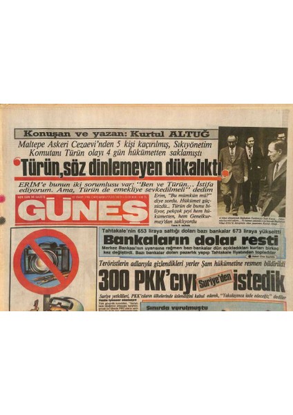 Güneş Gazetesi 12 Mart 1986 - Emel Sayından Istanbullulara Çağrı - Mehmet Yazar Partisini Nisanda Kuruyor GZ127533