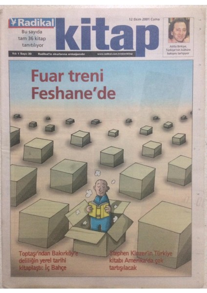 Radikal Gazetesi Kitap Eki - 12 Ekim 2001 - Fuar Treni Feshanede,stephen Kinzerin Türkiye Kitabı GZ24342