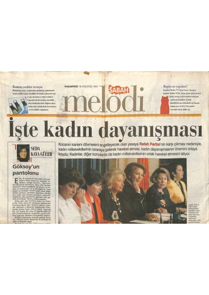 Sabah Gazetesi Melodi Eki 18 Ağustos 1997 - Mankenlerimiz Internetli Oldu GZ113358