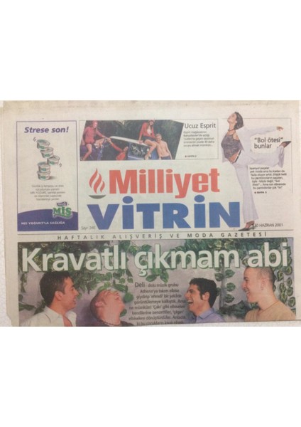 Milliyet Gazetesi Vitrin Eki 30 Haziran 2001 - Athena Kravatlı Çıkmam Abi GZ24875
