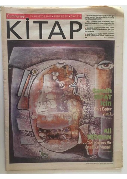 Cumhuriyet Gazetesi Kitap Eki 23 Ağustos 2007 - Samim Rifat Için Enes Batur Yazdı GZ28424