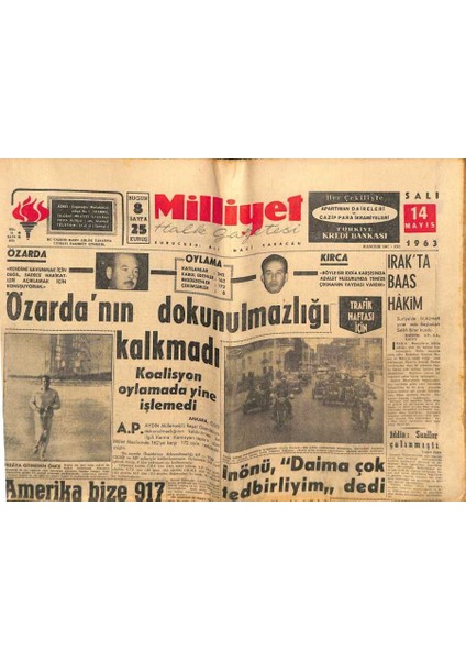 Milliyet Halk Gazetesi 14 Mayıs 1963 - Özardanın Dokunulmazlığı Kalkmadı GZ79083