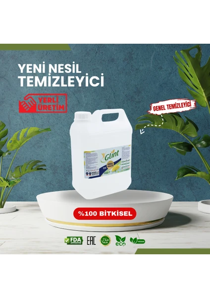 5 Litre %100 Bitkisel Genel Temizleyici Sıvı Çamaşır Bulaşık Fırın Izgara Temizleyici