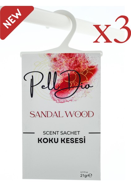 3'lü Sandalwood Dolap Kokusu Ayakkabılık ve Çekmece Kokusu Kesesi