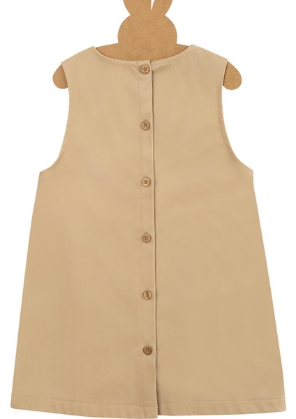 Kız Çocuk Deri Düğme Detaylı Elbise indirimleri