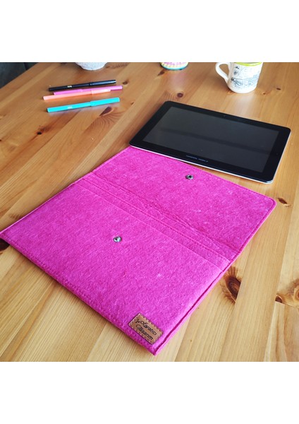 Keçe Tablet Kılıfı Fuşya Apple Samsung Asus Lenovo Casper Tüm Markalara Uyumlu