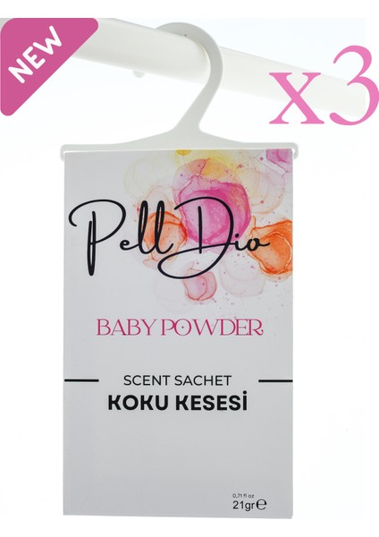 PellDio Home 3'lü Babypowder Dolap Kokusu Ayakkabılık ve Çekmece Kokusu Kesesi