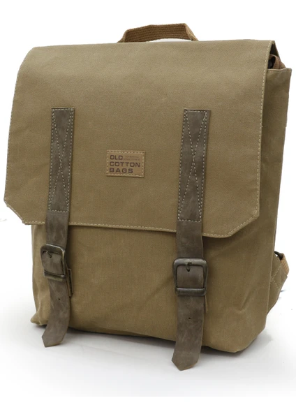 Old Cotton Cargo 7000 S Patroit Bag Suya Dayanıklı Camel Mumlu Kanvas Sırt Okul Seyahat 15.6 Inç Laptop Çantası