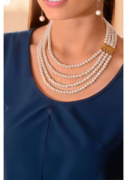 Yüksek kalite çoklu inci kolye İnci choker