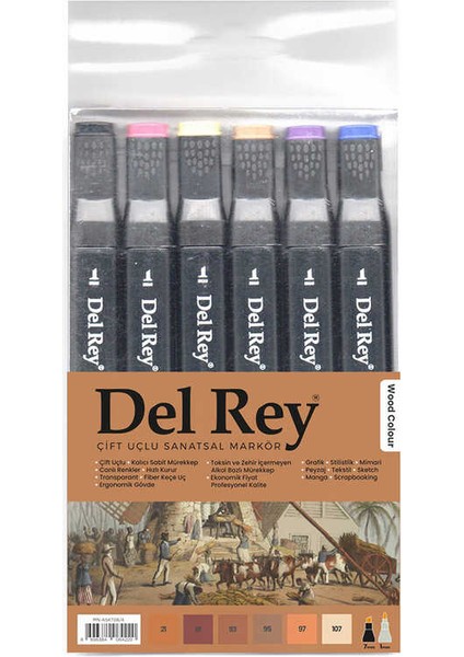Twin Marker Ahşap Renkleri 6lı Set 2191/93/95/97/107