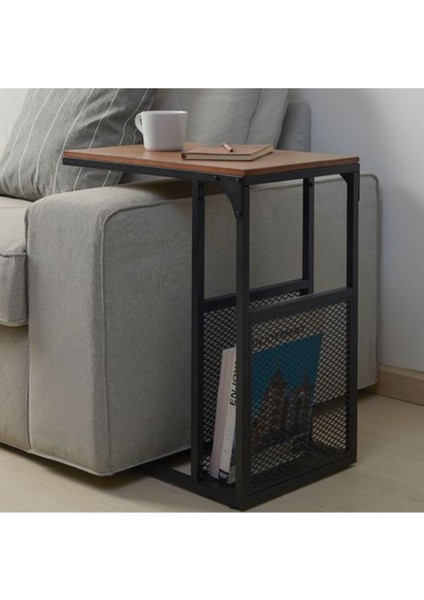 Fjallbo Bölmeli Yan Sehpa, Meridyendukkan Siyah, 33X64 cm