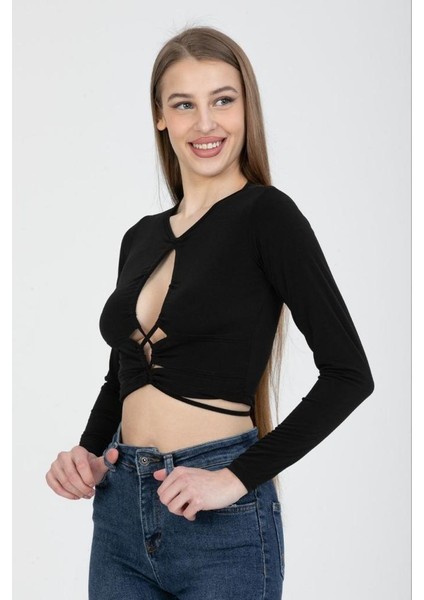 Sandy Cut Out Bağlama Detay Uzun Kollu Body fiyatları
