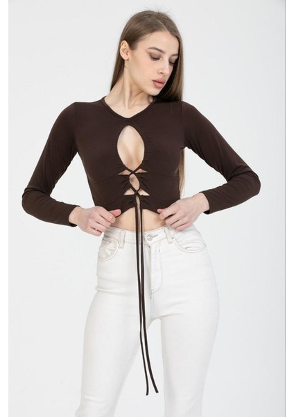 Sandy Cut Out Bağlama Detay Uzun Kollu Body fiyatları