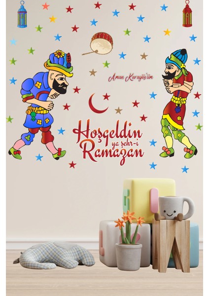 Hoş Geldin Ya Şehr-I Ramazan Ramazan Ayı Özel Hazivat Karagöz Sticker Seti