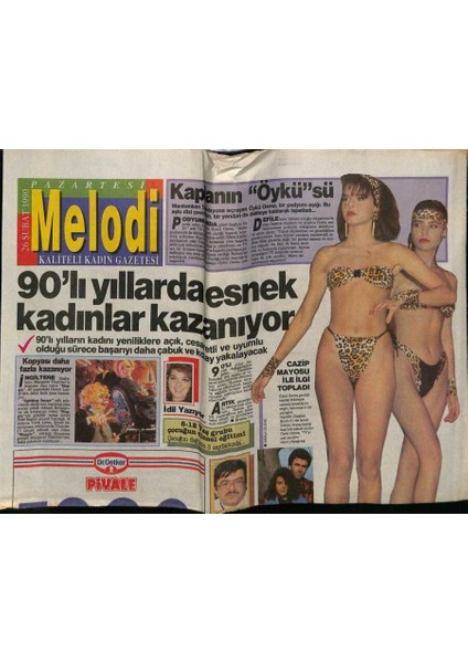 Sabah Gazetesi Melodi Eki 26 Şubat 1990 - Esnek Kadınlar Kazanıyor GZ75386