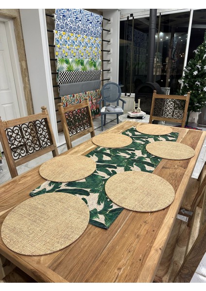 Jüt Görünümlü Yeşil Deve Tabanı Temalı Runner Supla