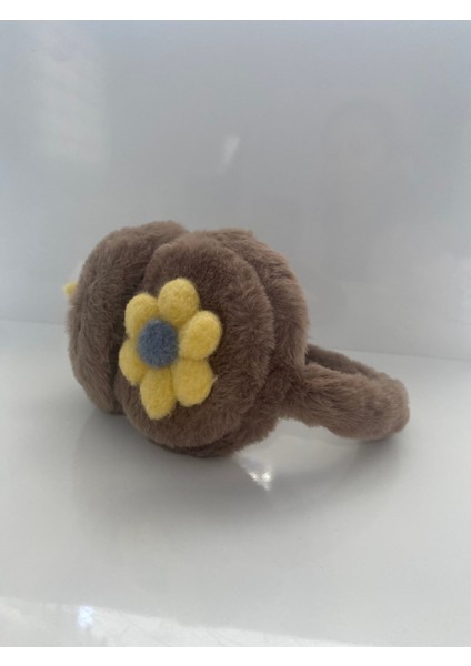 Peluş Tüylü Çiçek Figürlü Çocuk Kulaklık