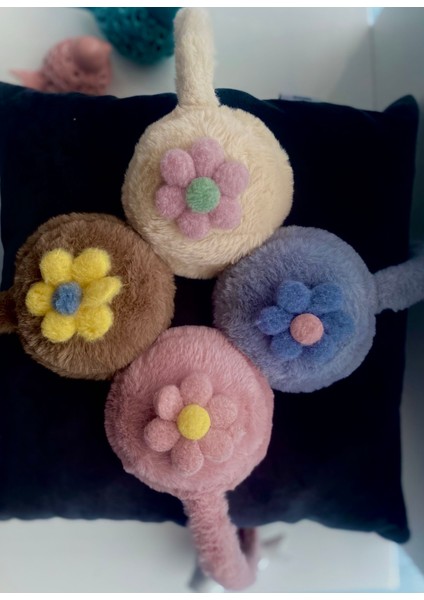 Peluş Tüylü Çiçek Figürlü Çocuk Kulaklık modelleri