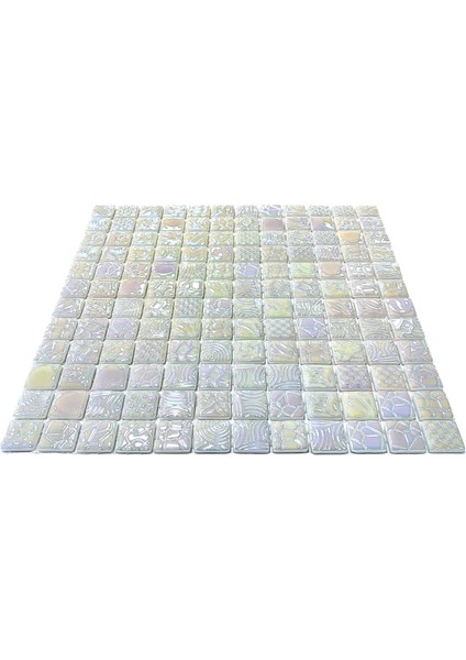 Mutfak Tezgah Arası, Banyo, Havuz, Sauna, Spa, Ev, Bahçe ve İşyeri, Yaşam Alanlarının Tüm Yüzeyleri İçin 25X25 mm Hologramlı ve Desenli Cam Mozaik. Satış Adedi: 1 M2. fırsatları