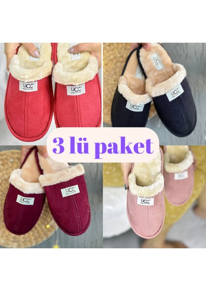 3'lü Kışlık Ev Terliği Kışlık Terlik Misafir Terliği Damat Çeyiz Terliği fiyatları