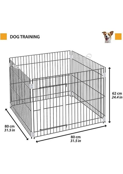 Metal Köpek Eğitim Kafesi 80 x 80 x 62 cm Siyah fiyatları