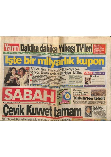 Sabah Gazetesi 30 Aralık 1990 - Işte Saddamın Hayali Krallığı ! GZ81483