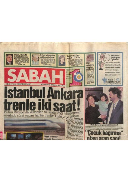 Sabah Gazetesi 22 Kasım 1990 - Sibel Can , Nükhet Duruyu Görünce Dayanamadı GZ81475