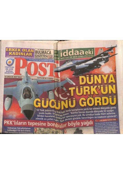 Posta Gazetesi 18 Aralık 2007 - Dünya Türkün Gücünü Gördü GZ82670